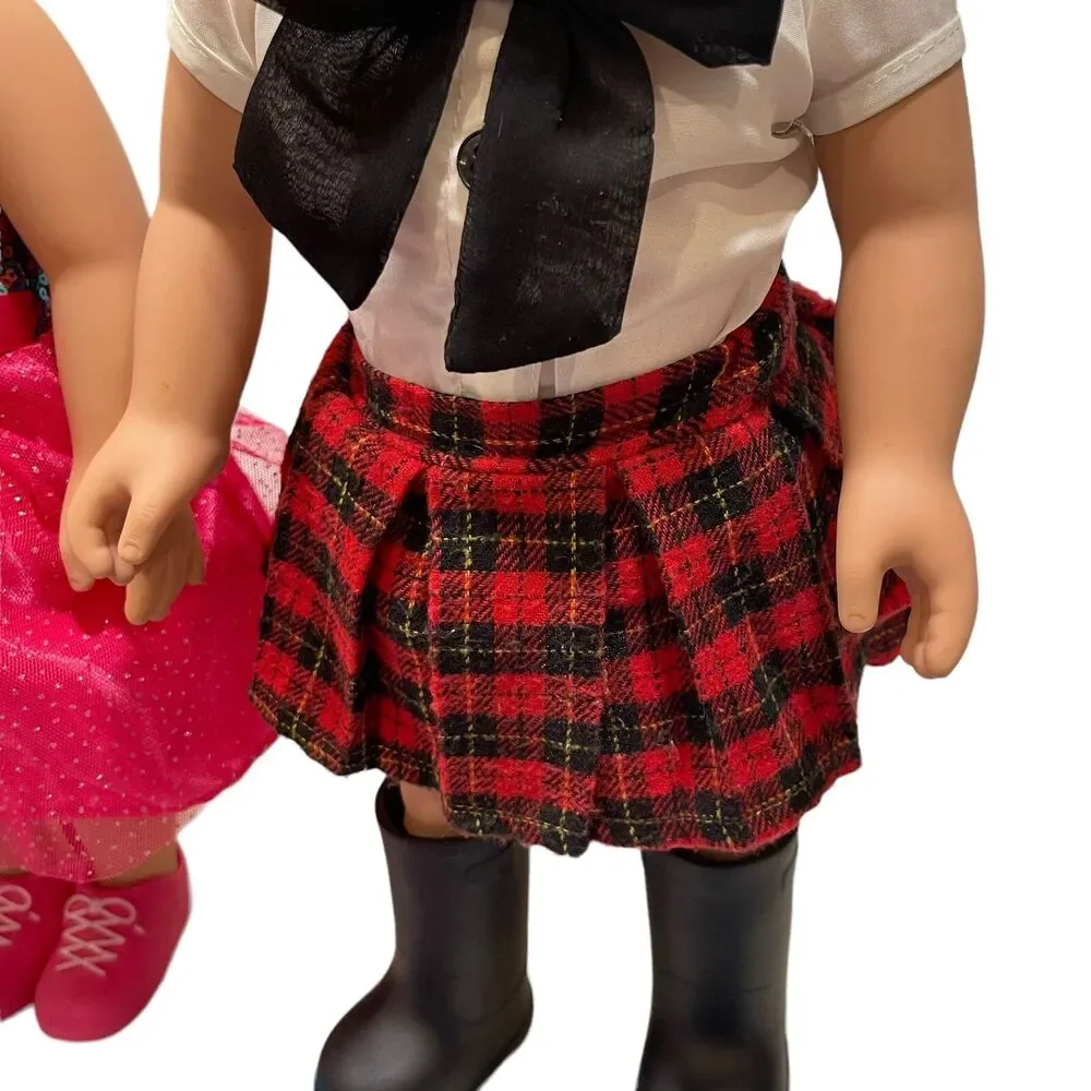 My Life Doll Lot of 2 school girl Pink sequin dress extra outfits 18”